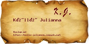 Kálló Julianna névjegykártya